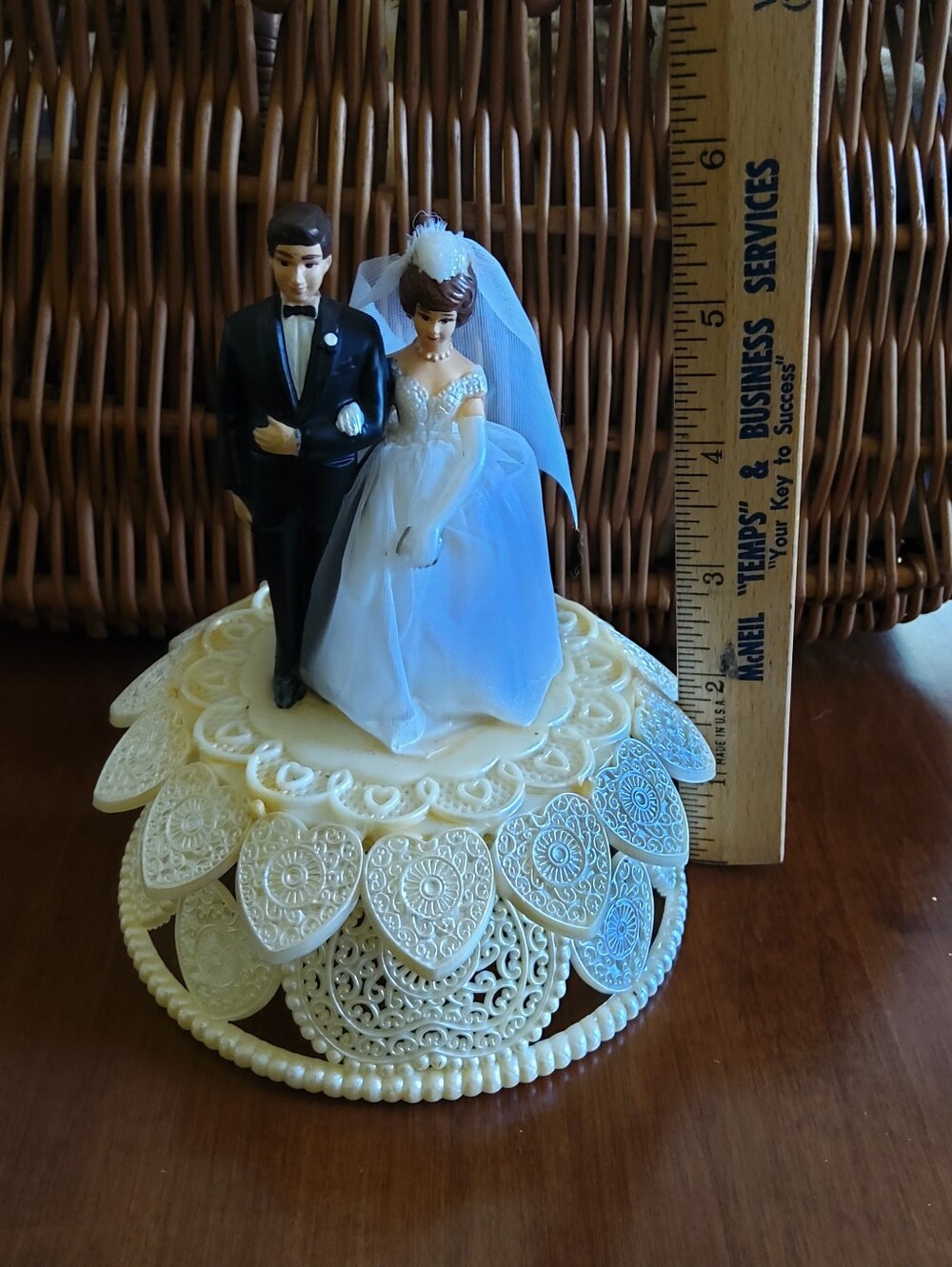 Vintage Wedding Couple Cake Topper Made In Hong Kong Marked Wilton Chicago